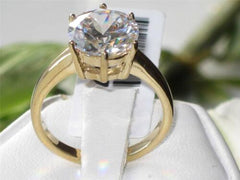 Jewellery Kingdom Ladies Solitaire 240 Carat 18kt Simulated Diamond Ring (Gold) - Jewelry Rings - British D'sire
