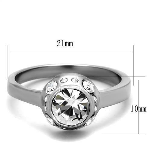 Jewellery Kingdom Ladies Solitaire 2ct Cz Stainless Steel Unique Ring (Silver) Secondary image