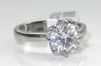 Jewellery Kingdom Ladies Solitaire 35ct Cubic Zirconia Engagement Ring (Stainless Steel) - Jewelry Rings - British D'sire