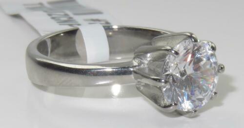 Jewellery Kingdom Ladies Solitaire 35ct Cubic Zirconia Engagement Ring (Stainless Steel) - Jewelry Rings - British D'sire Main image