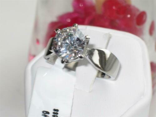 Jewellery Kingdom Ladies Solitaire 4 Carat Engagement Cubic Zirconia Stainless Steel Sparkle Ring Secondary image