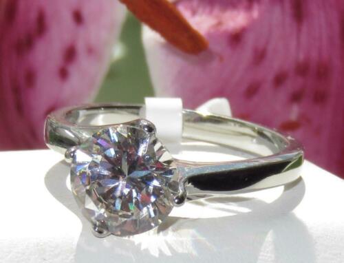Jewellery Kingdom Ladies Solitaire 4K Cubic Zirconia Stainless Steel Ring (Silver) - Jewelry Rings - British D'sire