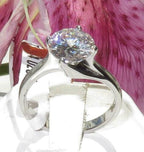 Jewellery Kingdom Ladies Solitaire 4K Cubic Zirconia Stainless Steel Ring (Silver) - Jewelry Rings - British D'sire