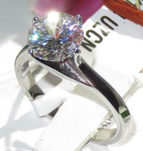 Jewellery Kingdom Ladies Solitaire 4K Cubic Zirconia Stainless Steel Ring (Silver) - Jewelry Rings - British D'sire