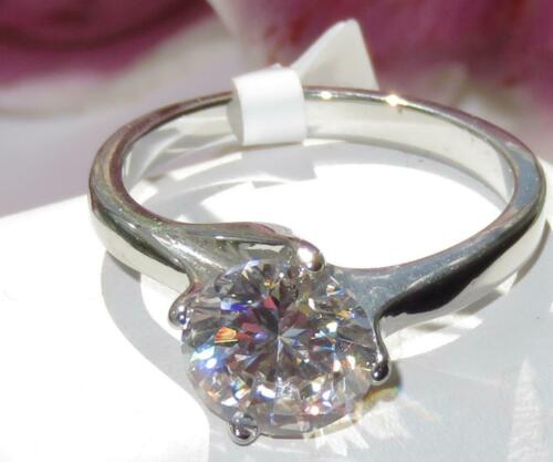 Jewellery Kingdom Ladies Solitaire 4K Cubic Zirconia Stainless Steel Ring (Silver) - Jewelry Rings - British D'sire
