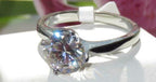 Jewellery Kingdom Ladies Solitaire 4K Cubic Zirconia Stainless Steel Ring (Silver) - Jewelry Rings - British D'sire