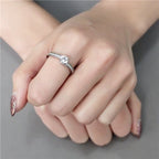Jewellery Kingdom Ladies Solitaire Accents 1.25 Carat Stainless Steel Engagement Ring (Silver) - Jewelry Rings - British D'sire