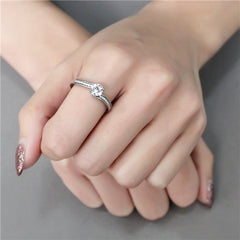 Jewellery Kingdom Ladies Solitaire Accents 1.25 Carat Stainless Steel Engagement Ring (Silver) - Jewelry Rings - British D'sire