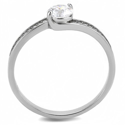 Jewellery Kingdom Ladies Solitaire Accents 1.25 Carat Stainless Steel Engagement Ring (Silver) - Jewelry Rings - British D'sire