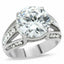 Jewellery Kingdom Ladies Solitaire Accents 6 Carat Cz Stainless Steel Cocktail Ring (Silver) - Jewelry Rings - British D'sire