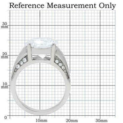 Jewellery Kingdom Ladies Solitaire Accents 6 Carat Cz Stainless Steel Cocktail Ring (Silver) - Jewelry Rings - British D'sire