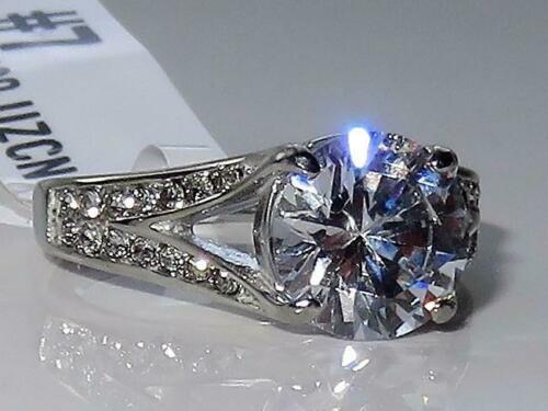 Jewellery Kingdom Ladies Solitaire Accents Cz 3 Carat Stainless Steel Engagement Ring (Silver) - Jewelry Rings - British D'sire Main image