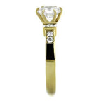 Jewellery Kingdom Ladies Solitaire Accents Realistic Steel 3 Carat Engagement Ring (Gold) - Jewelry Rings - British D'sire