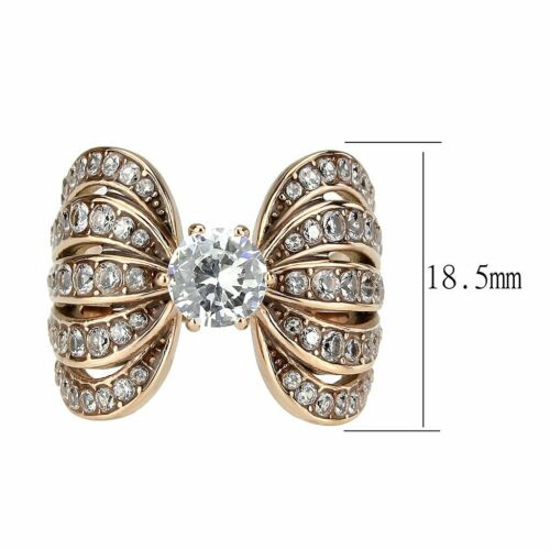 Jewellery Kingdom Ladies Solitaire Accents Simulated Diamonds Cocktail Ring (Rose Gold) Secondary image