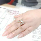 Jewellery Kingdom Ladies Solitaire Accents Simulated Diamonds Cocktail Ring (Rose Gold) - Jewelry Rings - British D'sire