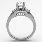 Jewellery Kingdom Ladies Solitaire Baguette Cubic Zirconia Stainless Steel 2 Carat Engagement Ring (Silver) - Jewelry Rings - British D'sire