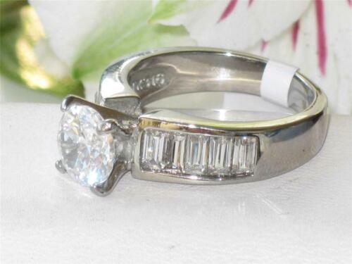 Jewellery Kingdom Ladies Solitaire Baguettes Stainless Steel Cubic Zirconia Silver Ring - Jewelry Rings - British D'sire Main image