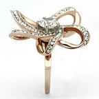Jewellery Kingdom Ladies Solitaire Cocktail Cubic Zirconia Steel Flower Unique Sparkling Ring (Rose Gold) - Jewelry Rings - British D'sire