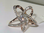 Jewellery Kingdom Ladies Solitaire Cocktail Cubic Zirconia Steel Flower Unique Sparkling Ring (Rose Gold) - Jewelry Rings - British D'sire
