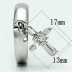 Jewellery Kingdom Ladies Solitaire Cross Charm Dangling Ring (Silver) - Rings - British D'sire
