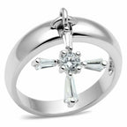 Jewellery Kingdom Ladies Solitaire Cross Charm Dangling Ring (Silver) - Rings - British D'sire