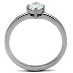 Jewellery Kingdom Ladies Solitaire Cubic Zirconia 1 Carat Engagement Stainless Steel Elegant Ring (Silver) - Engagement Rings - British D'sire