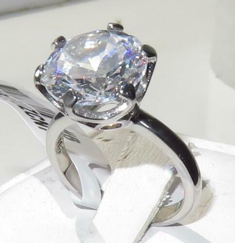 Jewellery Kingdom Ladies Solitaire Cubic Zirconia 10 Carat Engagement Stainless Steel Clear Ring (Silver) - Jewelry Rings - British D'sire Main image