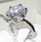 Jewellery Kingdom Ladies Solitaire Cubic Zirconia 10 Carat Engagement Stainless Steel Clear Ring (Silver) - Jewelry Rings - British D'sire