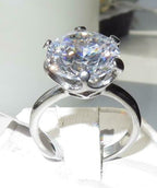 Jewellery Kingdom Ladies Solitaire Cubic Zirconia 10 Carat Engagement Stainless Steel Clear Ring (Silver) - Jewelry Rings - British D'sire