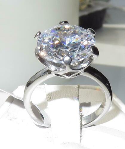 Jewellery Kingdom Ladies Solitaire Cubic Zirconia 10 Carat Engagement Stainless Steel Clear Ring (Silver) - Jewelry Rings - British D'sire