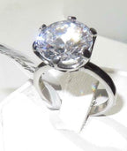 Jewellery Kingdom Ladies Solitaire Cubic Zirconia 10 Carat Engagement Stainless Steel Clear Ring (Silver) - Jewelry Rings - British D'sire
