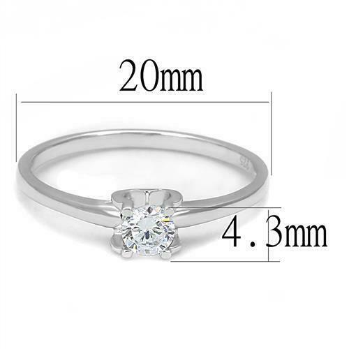 Jewellery Kingdom Ladies solitaire Cubic Zirconia 0.25 Carat Engagement 925 Sterling Silver Handmade Ring Secondary image