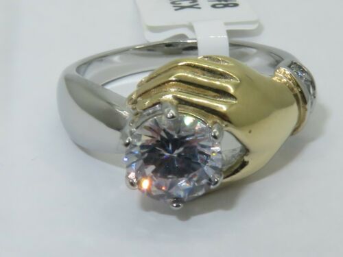 Jewellery Kingdom Ladies Solitaire Cubic Zirconia 2K Ring (Gold) - Rings - British D'sire