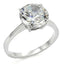 Jewellery Kingdom Ladies Solitaire Cubic Zirconia 4 Carat Stainless Steel Engagement Sparkling Ring (Silver) - Jewelry Rings - British D'sire
