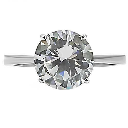 Jewellery Kingdom Ladies Solitaire Cubic Zirconia 4 Carat Stainless Steel Engagement Sparkling Ring Secondary image