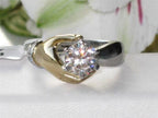 Jewellery Kingdom Ladies Solitaire Cubic Zirconia Two Tone Stainless Steel Gold Ring - Jewelry Rings - British D'sire