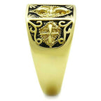 Jewellery Kingdom Ladies Solitaire Cubic Zirconia Two Tone Stainless Steel Gold Ring - Jewelry Rings - British D'sire