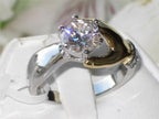 Jewellery Kingdom Ladies Solitaire Cubic Zirconia Two Tone Stainless Steel Gold Ring - Jewelry Rings - British D'sire