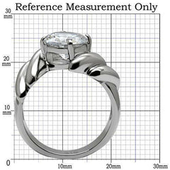 Jewellery Kingdom Ladies Solitaire Cz Twisted Band Stainless Steel Engagement Ring (Silver) - Jewelry Rings - British D'sire