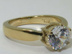 Jewellery Kingdom Ladies Solitaire Engagement 1.75k Cubic Zirconia Ring (Gold) - Engagement Rings - British D'sire