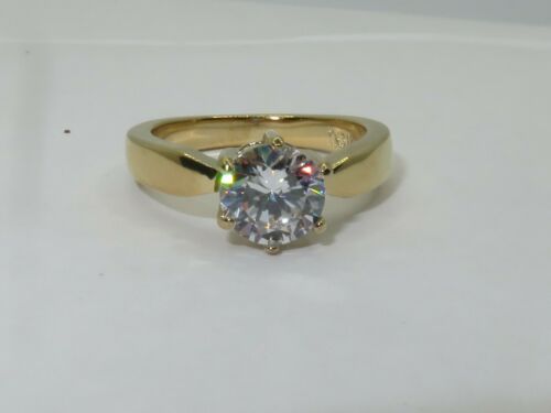 Jewellery Kingdom Ladies Solitaire Engagement 1.75k Cubic Zirconia Ring (Gold) - Engagement Rings - British D'sire