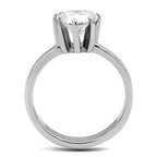 Jewellery Kingdom Ladies Solitaire Engagement 8mm Simulated Diamond Stainless Steel Ring - Jewelry Rings - British D'sire