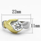 Jewellery Kingdom Ladies Solitaire Engagement Cubic Zirconia Stainless Steel Hand Gold 18kt Ring (Silver) - Jewelry Rings - British D'sire