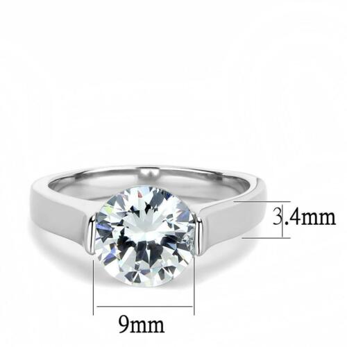 Jewellery Kingdom Ladies Solitaire Engagement Simulated Diamonds 3 Ct Stainless Steel Ring (Silver) Secondary image