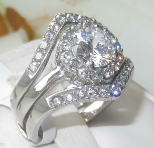 Jewellery Kingdom Ladies Solitaire Engagement Wedding Band Set 3K Ring Secondary image