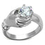 Jewellery Kingdom Ladies Solitaire Hand Of Courage Stainless Steel 3k Ring (Silver) - Jewelry Rings - British D'sire
