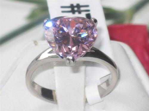 Jewellery Kingdom Ladies Solitaire Heart Sapphire Stainless Steel 4K Pretty Ring (Silver & Pink) Secondary image