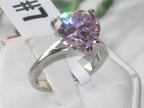 Jewellery Kingdom Ladies Solitaire Heart Sapphire Stainless Steel 4CT Pretty Ring (Silver & Pink) - Jewelry Rings - British D'sire