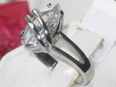 Jewellery Kingdom Ladies Solitaire Marquise Cz Stainless Steel 2.5k Ring (Silver) - Rings - British D'sire