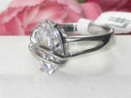 Jewellery Kingdom Ladies Solitaire Marquise Cz Stainless Steel 2.5k Ring (Silver) - Rings - British D'sire